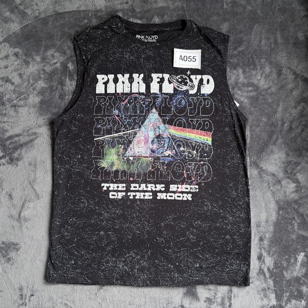 Pink Floyd Tank Top Mens L Black Dark Side of the Moon Rock Band Sleeveless NWT